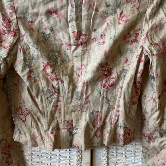 Vintag Ralph Lauren Chinese Rose Print Linen Mandarin Jacket  EUC - Picture 9 of 14